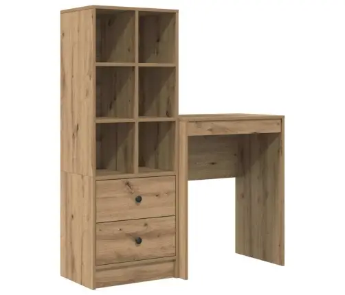 Galds Ar Uzglabāšanu 2 Pcs Amatnieku Ozola 45.5 X 34 X 127 Cm Vidaxl