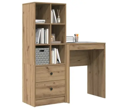 Galds Ar Uzglabāšanu 2 Pcs Amatnieku Ozola 45.5 X 34 X 127 Cm Vidaxl