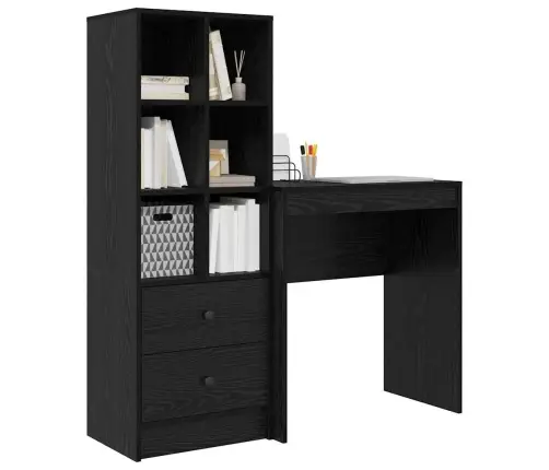 Laud Koos Hoiuruumiga Sahtliga 2 Pcs Must Tamm Tehispuit