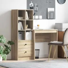 Galds Ar Atvilktni Ar Plauktu Ar Uzglabāšanu 2 Pcs Sonoma Ozols Vidaxl