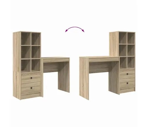 Galds Ar Uzglabāšanu Sonoma Ošs Inženierijas Koks Vidaxl