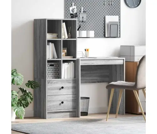 Galds Ar Uzglabāšanu Pelēks Sonoma Inženierijas Koks Vidaxl