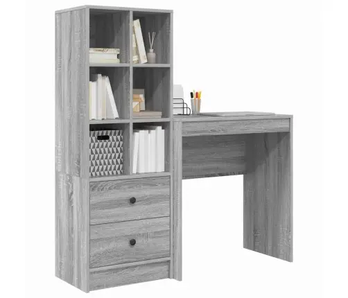 Galds Ar Uzglabāšanu Pelēks Sonoma Inženierijas Koks Vidaxl