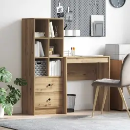 Galds Ar Atvilktni Ar Plauktu 2 Pcs Artisānā Ozols Vidaxl