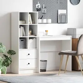 Galds Ar Atvilktni Ar Plauktu Ar Uzglabāšanu 2 Pcs Balts Vidaxl