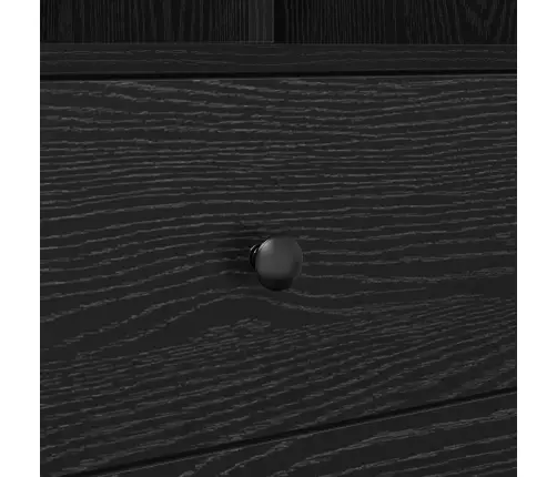 Laud Koos Hoiuruumiga 2 Pcs Must Tamm 80 X 40 X 76 Cm Tehispuit