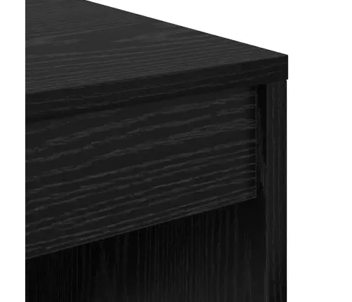 Laud Koos Hoiuruumiga 2 Pcs Must Tamm 80 X 40 X 76 Cm Tehispuit