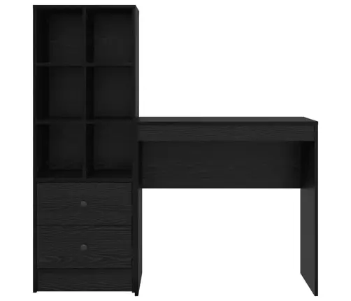 Laud Koos Hoiuruumiga 2 Pcs Must Tamm 80 X 40 X 76 Cm Tehispuit