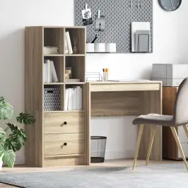 Galds Ar Atvilktni Ar Plauktu Ar Uzglabāšanu 2 Pcs Sonoma Ozols Vidaxl Galds Ar Atvilktni Ar Plauktu Ar Uzglabāšanu 2 Pcs Sonoma Ozols Vidaxl
