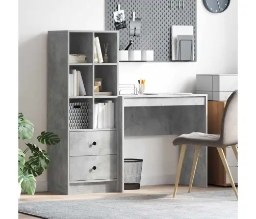 Galds Ar Uzglabāšanu Betona Pelēks Inženieru Koks Vidaxl