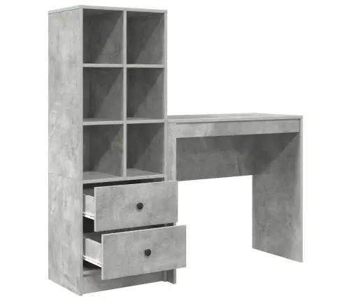 Galds Ar Uzglabāšanu Betona Pelēks Inženieru Koks Vidaxl