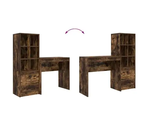 Laud Koos Hoiuruumiga Sahtliga 2 Pcs Suitsetatud Tamm Tehispuit