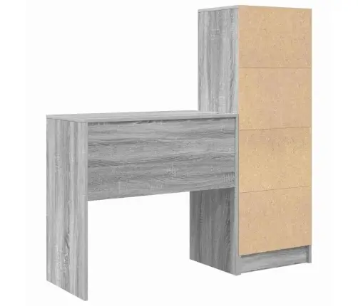 Stalas Su Stalčių 2 Pcs Pilkas Sonoma