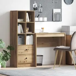 Galds Ar Atvilktni Ar Plauktu 2 Pcs Artisānā Ozols Vidaxl Galds Ar Atvilktni Ar Plauktu 2 Pcs Artisānā Ozols Vidaxl