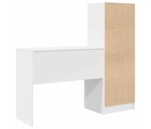 Galds Ar Uzglabāšanu Balta Inženierijas Koka Vidaxl