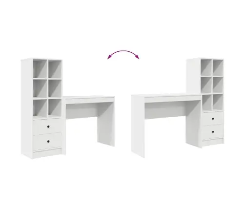 Galds Ar Uzglabāšanu Balta Inženierijas Koka Vidaxl