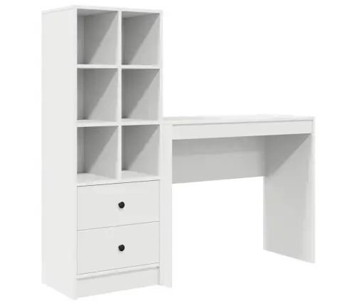 Galds Ar Uzglabāšanu Balta Inženierijas Koka Vidaxl