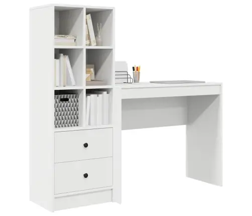 Galds Ar Uzglabāšanu Balta Inženierijas Koka Vidaxl