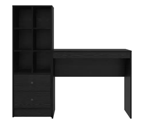 Laud Koos Hoiuruumiga 2 Pcs Must Tamm 90 X 40 X 76 Cm Tehispuit