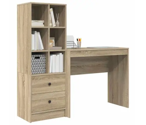 Laud Koos Hoiuruumiga Sahtliga 2 Pcs Sonoma Tamm Tehispuit