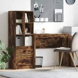 Galds Ar Uzglabāšanu 2 Pcs Dūmaka Ozols 90 X 40 X 76 Cm Vidaxl