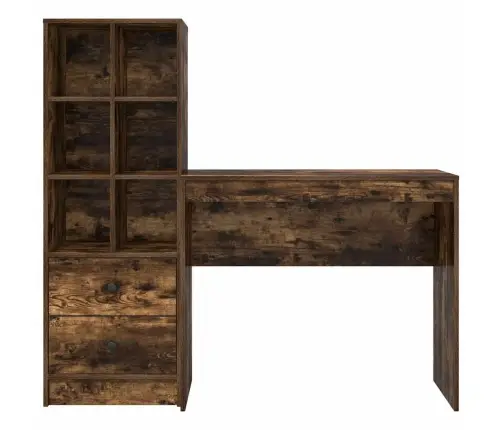 Galds Ar Uzglabāšanu Dūmota Ozola Inženierijas Koks Vidaxl