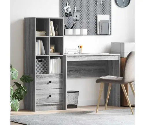 Galds Ar Uzglabāšanu Pelēks Sonoma Inženierijas Koks Vidaxl