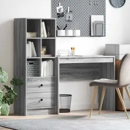 Galds Ar Atvilktni Ar Plauktu 2 Pcs Pelēks Sonoma Vidaxl Galds Ar Atvilktni Ar Plauktu 2 Pcs Pelēks Sonoma Vidaxl