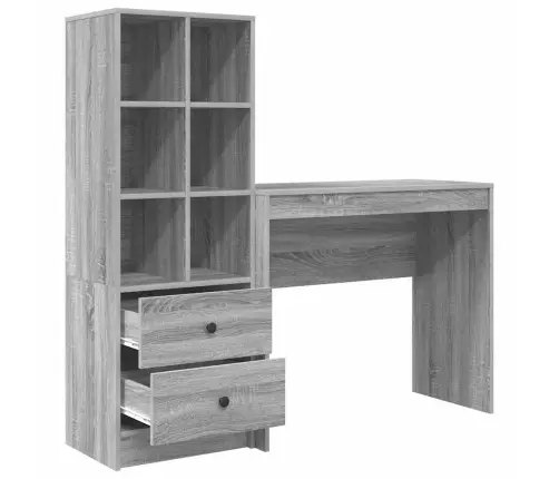 Galds Ar Uzglabāšanu Pelēks Sonoma Inženierijas Koks Vidaxl