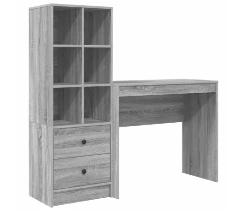 Galds Ar Uzglabāšanu Pelēks Sonoma Inženierijas Koks Vidaxl