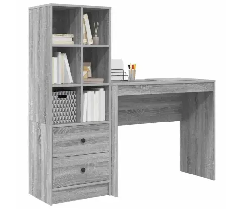 Galds Ar Uzglabāšanu Pelēks Sonoma Inženierijas Koks Vidaxl