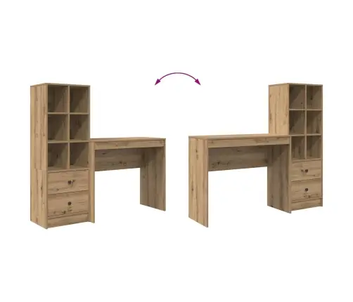 Stalas Su Stalčių 2 Pcs Amatininkų Ąžuolas