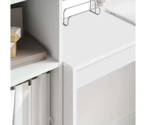 Laud Koos Hoiuruumiga Sahtliga Riiuliga 2 Pcs Valge Tehispuit