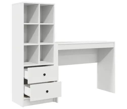 Stalas Su Stalčių 2 Pcs Balta