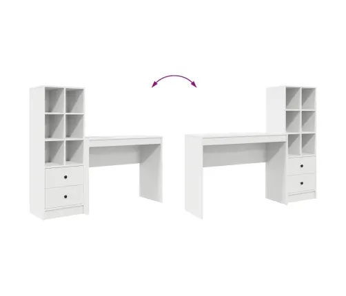 Stalas Su Stalčių 2 Pcs Balta