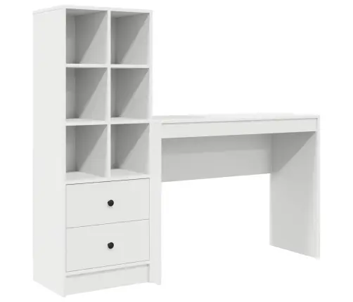 Stalas Su Stalčių 2 Pcs Balta