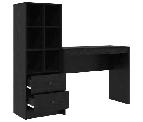 Vidaxl Galds Ar Uzglabāšanu Melnā Ozolā