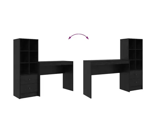 Vidaxl Galds Ar Uzglabāšanu Melnā Ozolā