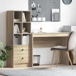 Galds Ar Atvilktni Ar Plauktu Ar Uzglabāšanu 2 Pcs Sonoma Ozols Vidaxl Galds Ar Atvilktni Ar Plauktu Ar Uzglabāšanu 2 Pcs Sonoma Ozols Vidaxl