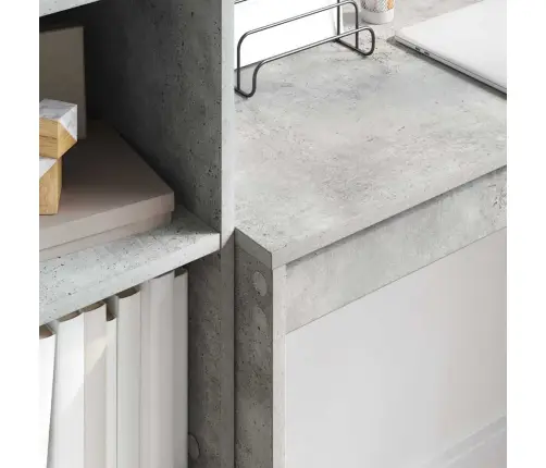 Rakstāmgalds Ar Uzglabāšanu Betona Pelēkā Krāsā Inženierijas Koka Vidaxl