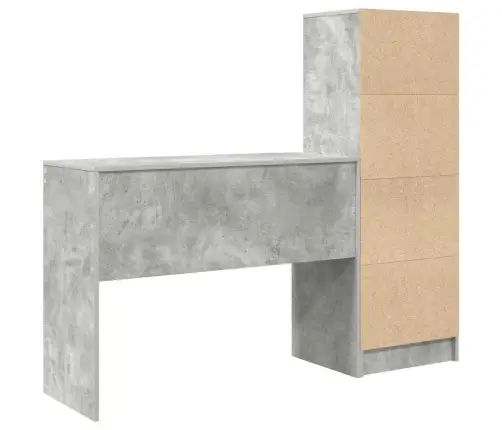 Rakstāmgalds Ar Uzglabāšanu Betona Pelēkā Krāsā Inženierijas Koka Vidaxl