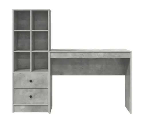 Rakstāmgalds Ar Uzglabāšanu Betona Pelēkā Krāsā Inženierijas Koka Vidaxl