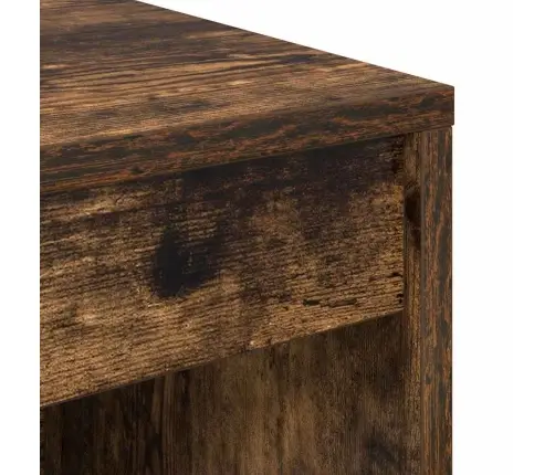 Galds Ar Uzglabāšanu Dūmakainā Ozolā No Inženierijas Koka Vidaxl