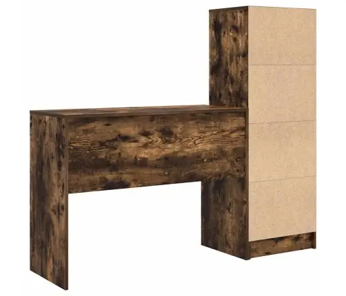 Galds Ar Uzglabāšanu Dūmakainā Ozolā No Inženierijas Koka Vidaxl