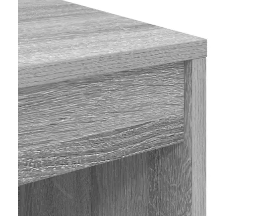 Desk With Storage Pelēks Sonoma Koka Skaidu Plātne Vidaxl