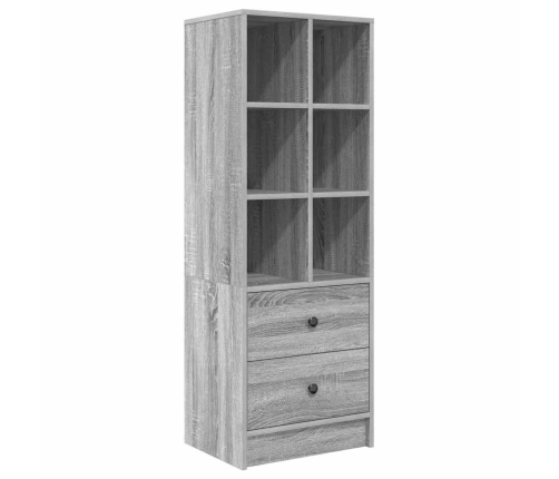 Desk With Storage Pelēks Sonoma Koka Skaidu Plātne Vidaxl