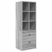 Desk With Storage Pelēks Sonoma Koka Skaidu Plātne Vidaxl