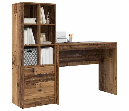 Galds Ar Uzglabāšanu Vecajā Kokā Vidaxl