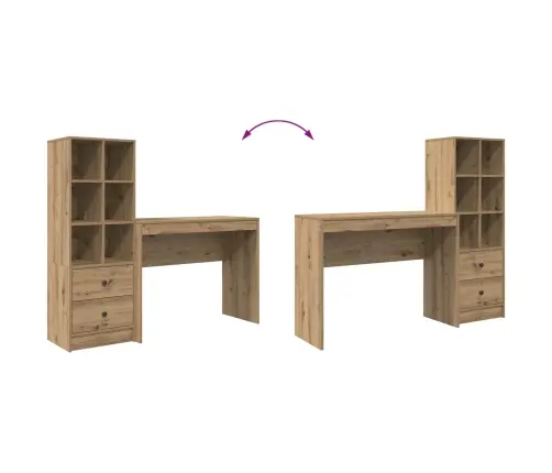 Galds Ar Uzglabāšanu 2 Pcs Amatnieku Ozola 100 X 40 X 76 Cm Vidaxl