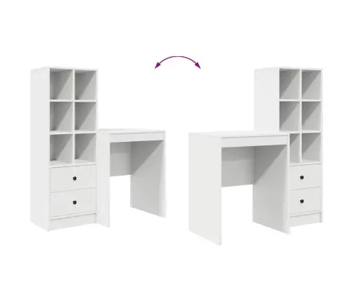 Baltais Uzglabāšanas Galds No Inženieru Koksnes Vidaxl